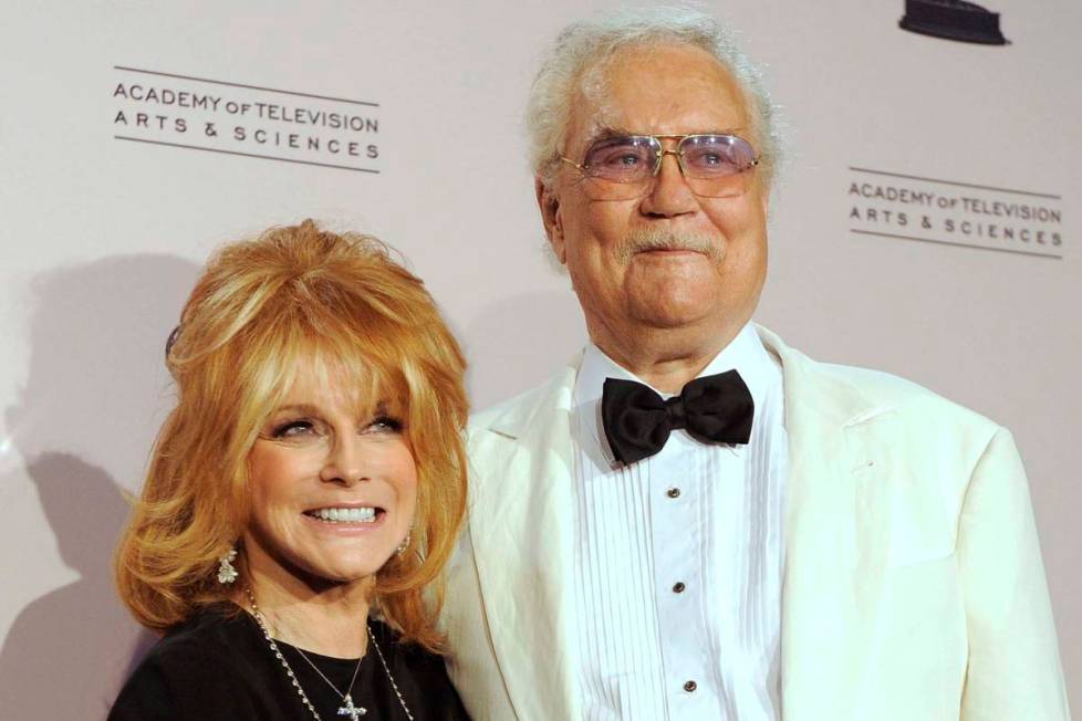 Actress Ann-Margret poses with her husband, Roger Smith, at the Creative Arts Emmy Awards in Lo ...