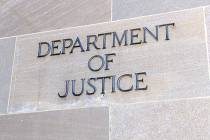 Department of Justice sign, Washington, D.C. (AP File)