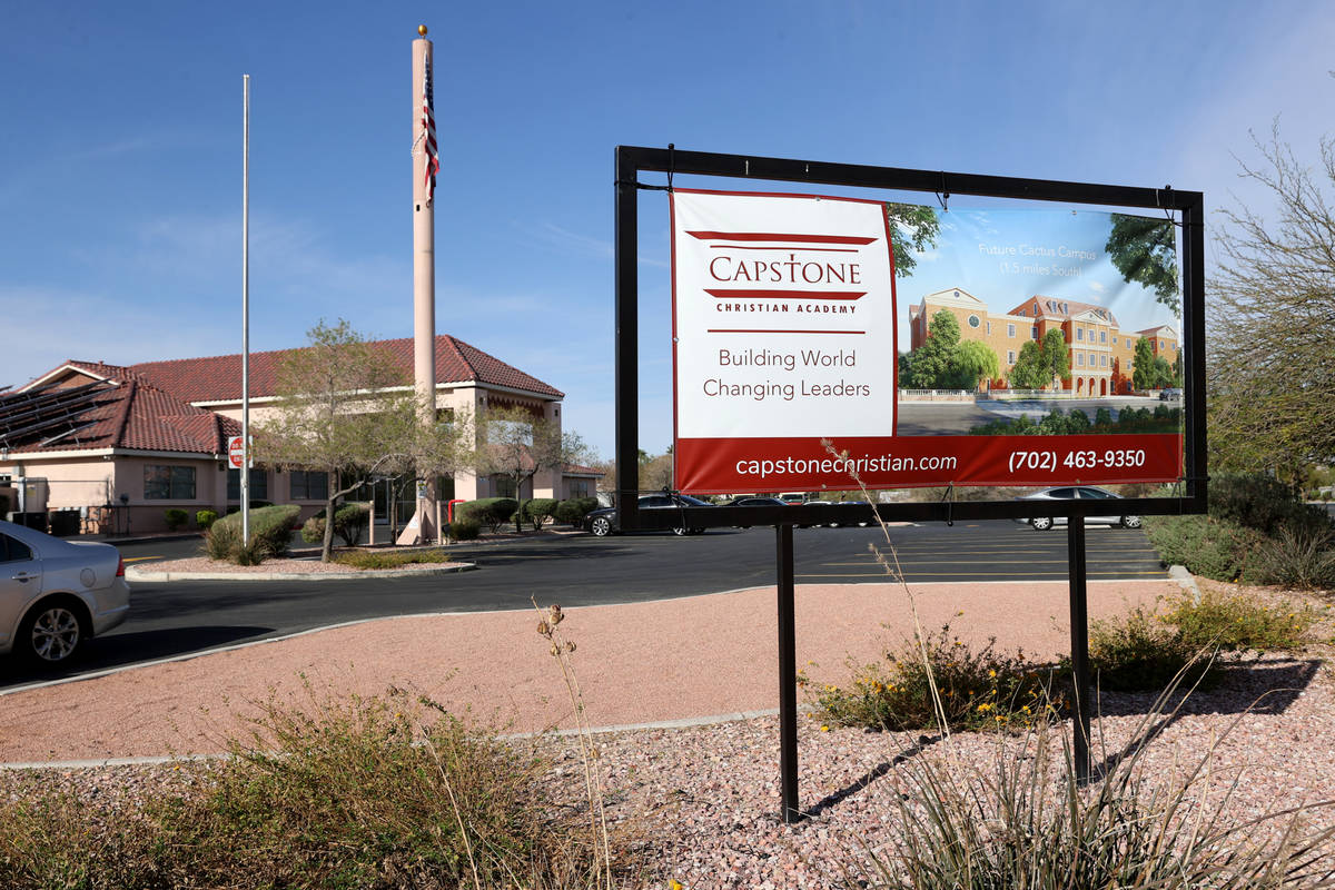 Capstone Christian Academy in Las Vegas Thursday, April 8, 2021. The new private school is set ...