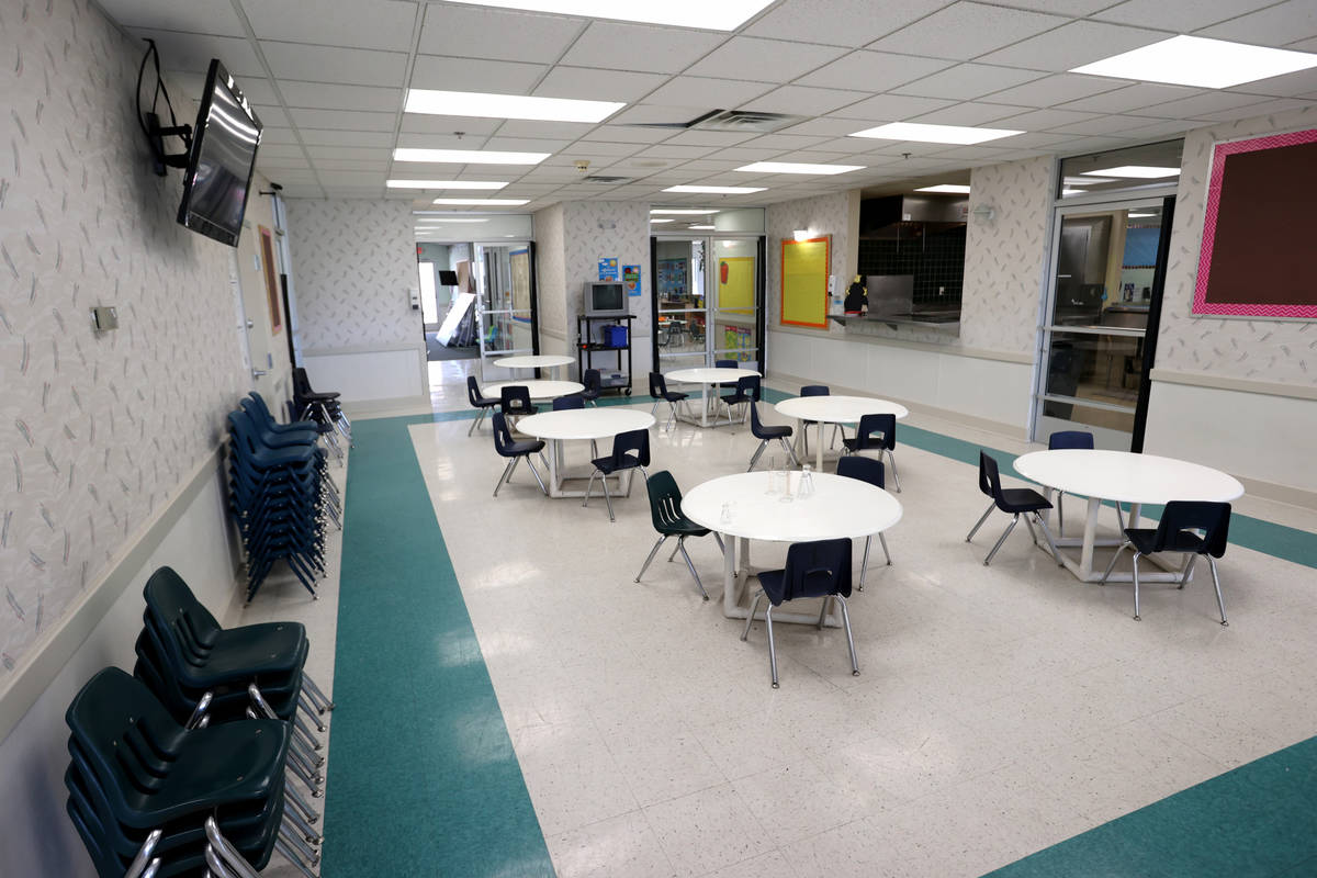 The cafeteria at Capstone Christian Academy in Las Vegas Thursday, April 8, 2021. The new priva ...