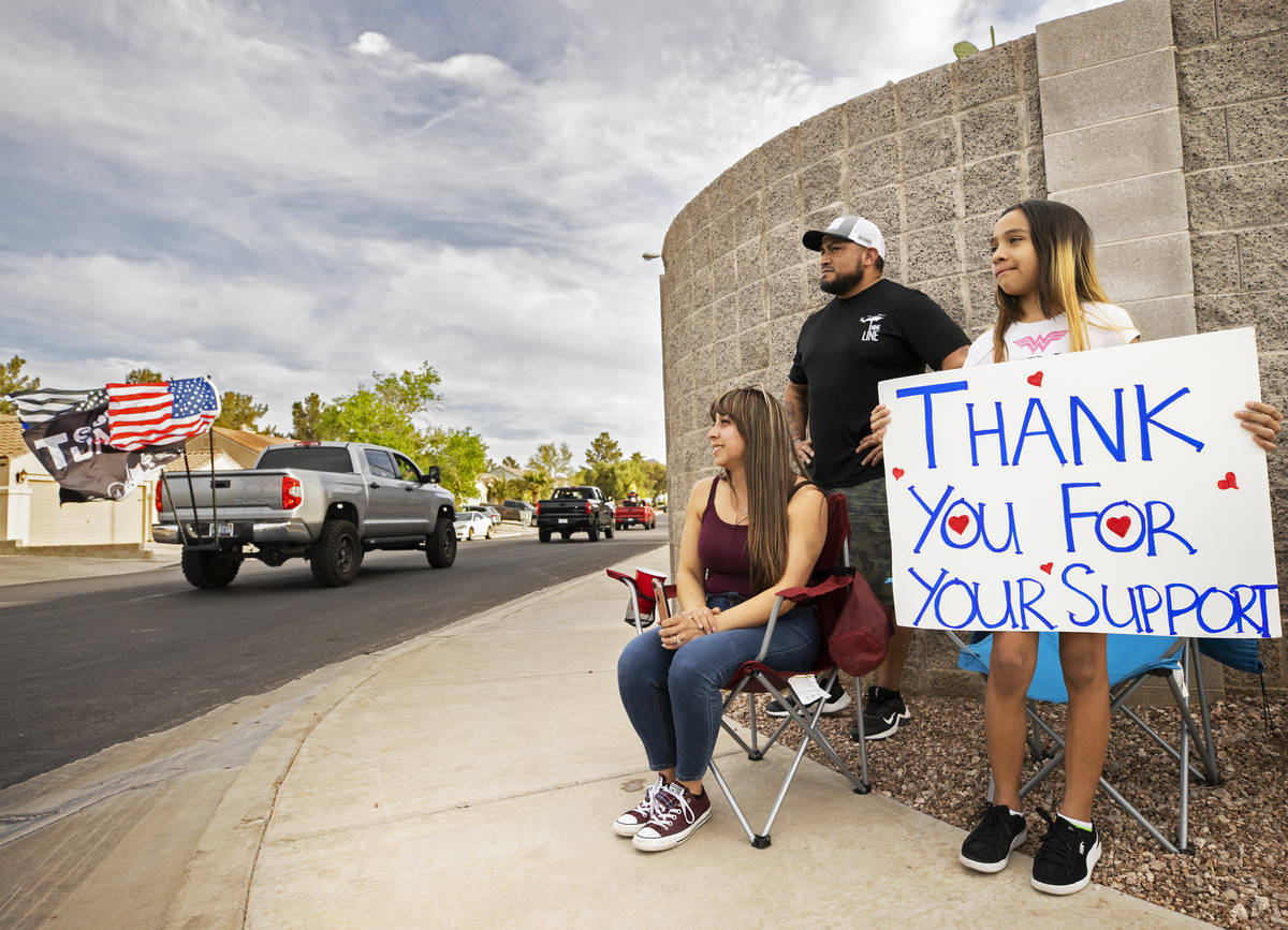 Jacky Velasquez, right, 11, sister of Aaliyah Velasquez, who was hit by a car and severely inju ...