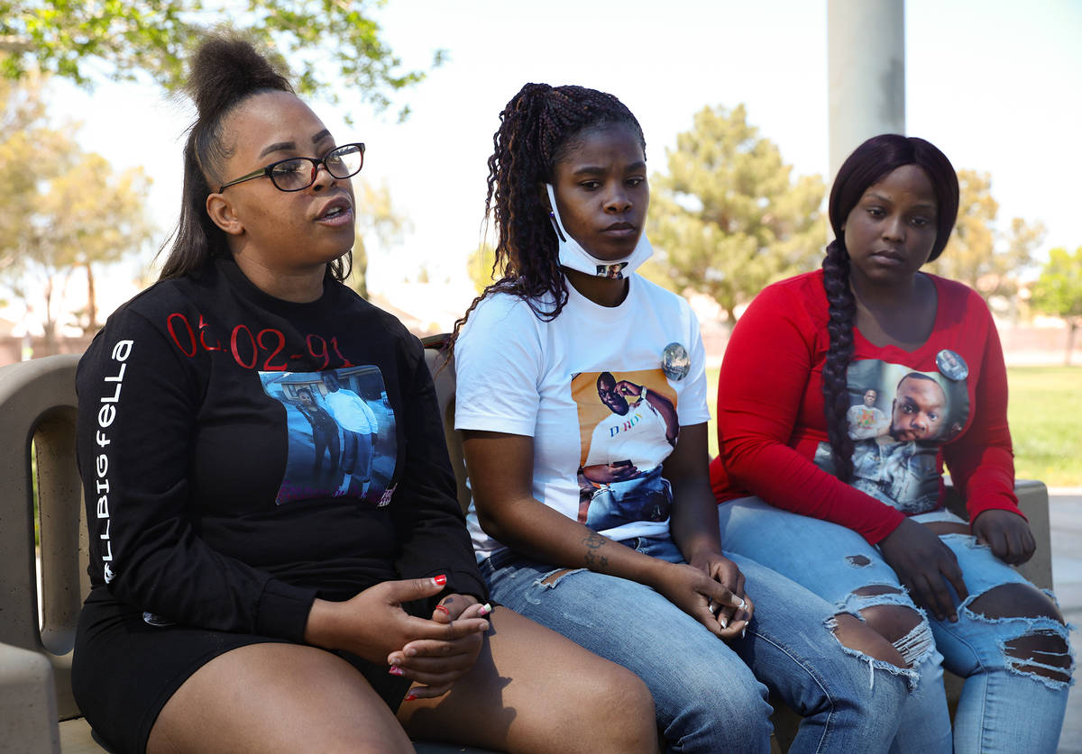 Wynesha Lewis, left, niece to Jaylon Tiffith, who was killed after he dropped off his daughter ...