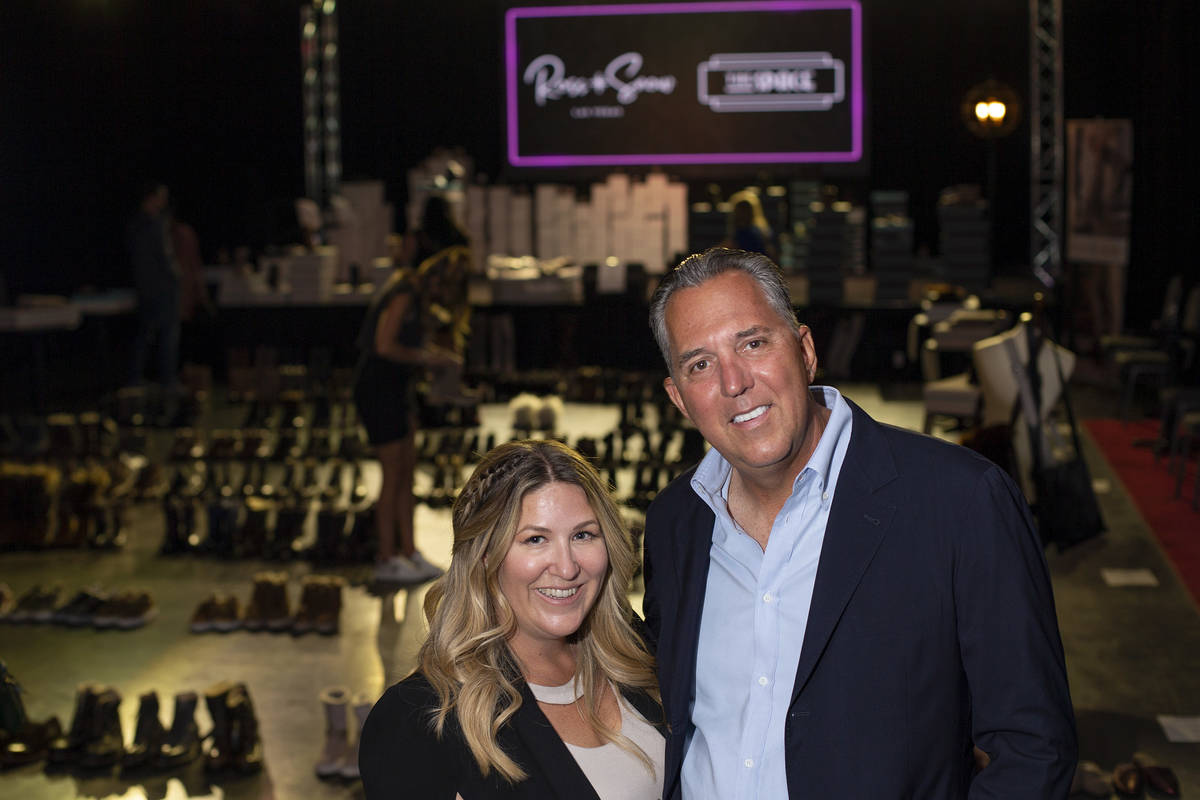 Meghan Mossler and Fred Mossler, co-founders of Vegas-based footwear brand Ross & Snow, at ...