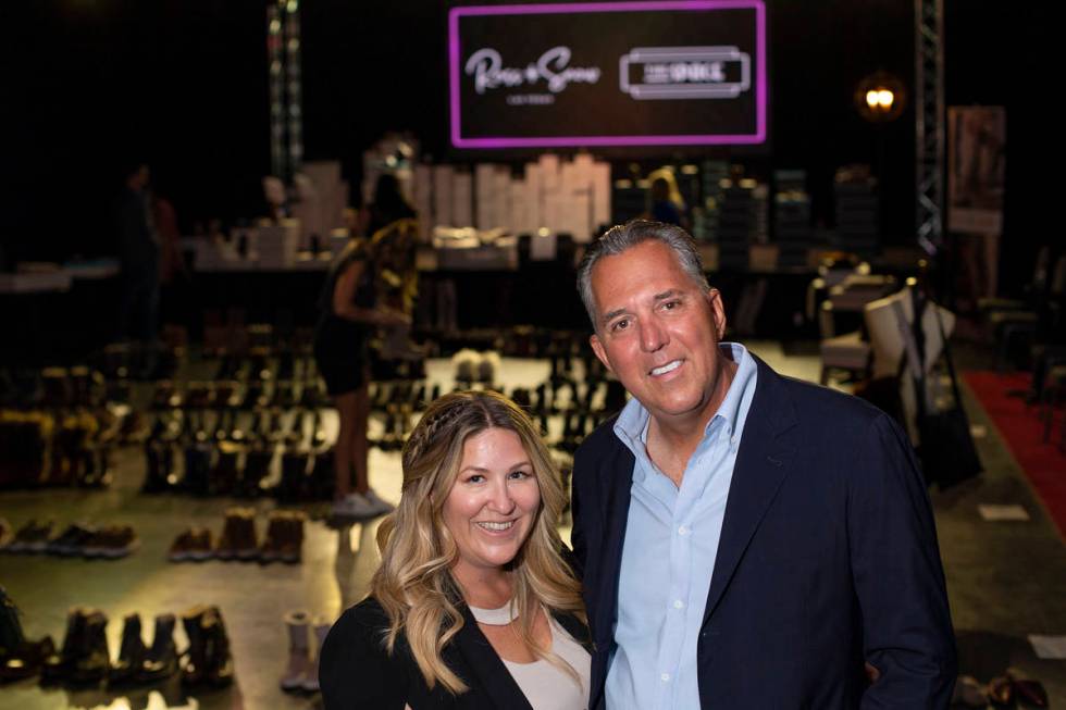 Meghan Mossler and Fred Mossler, co-founders of Vegas-based footwear brand Ross & Snow, at ...