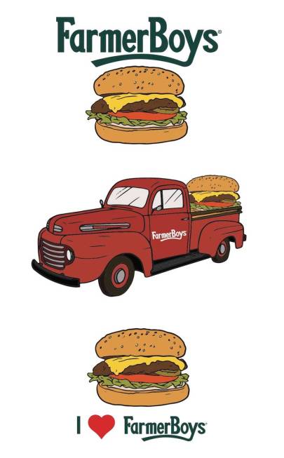 Tattoo choices for Farmer Boys' free-burger contest. (Farmer Boys)