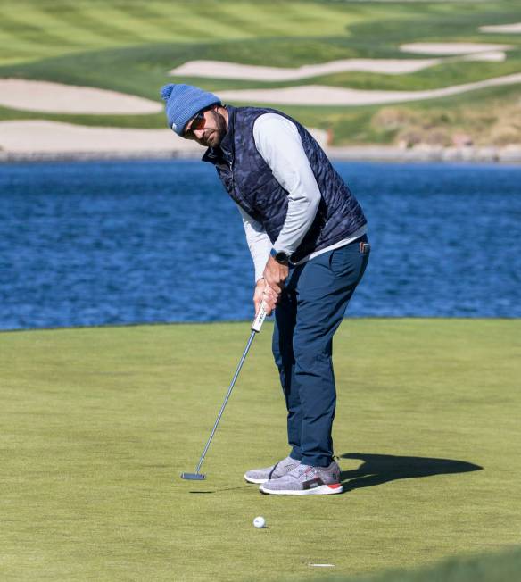 Chandler Blanchet of Jacksonville Beach, Fla., sinks a birdie putt on fourth hole during the fi ...