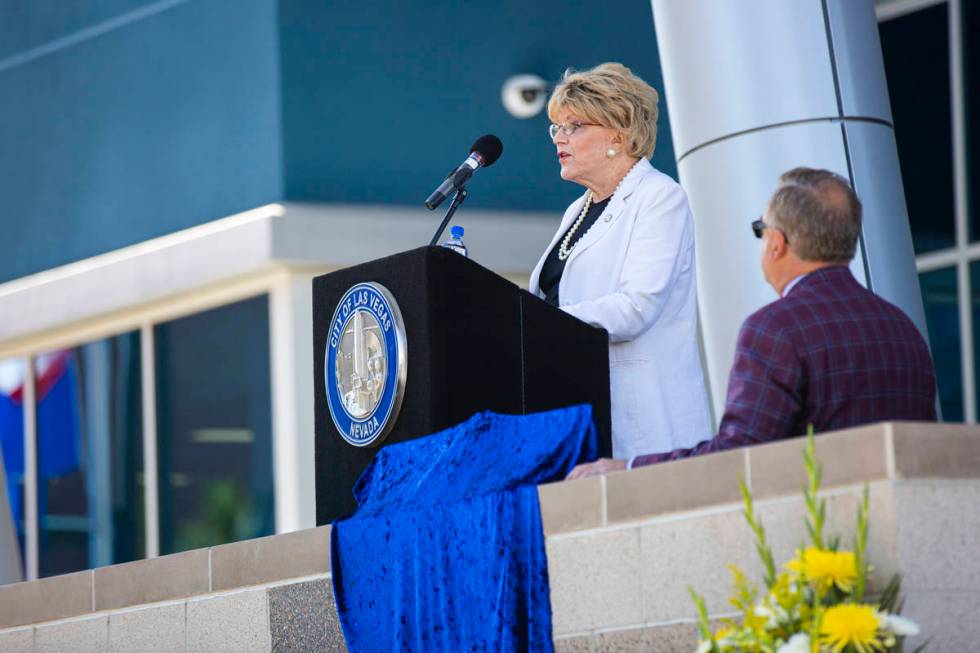 Las Vegas Mayor Carolyn Goodman speaks during the opening ceremony for the $56 million Las Vega ...