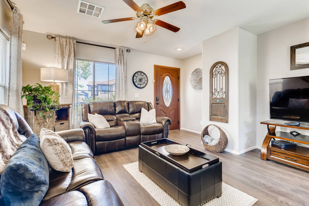 The living room at 1163 Paradise Mountain Trail, Henderson. (Virtuance Photography)