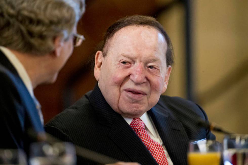 Former Las Vegas Sands Chairman and CEO Sheldon Adelson seen Feb. 10, 2017 at a business roundt ...