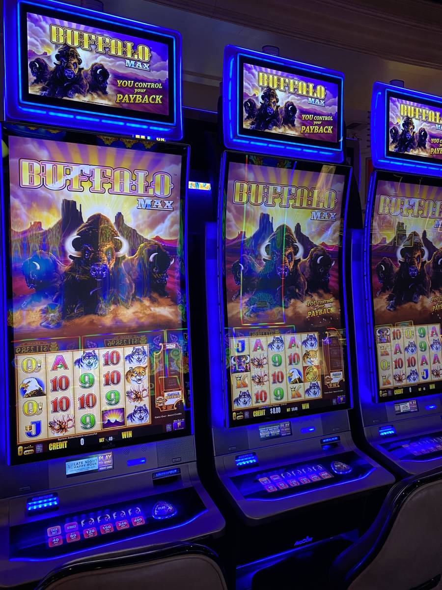 Buffalo branded slot machines at Rampart Casino in Summerlin. (Al Mancini Las Vegas Review-Journal)