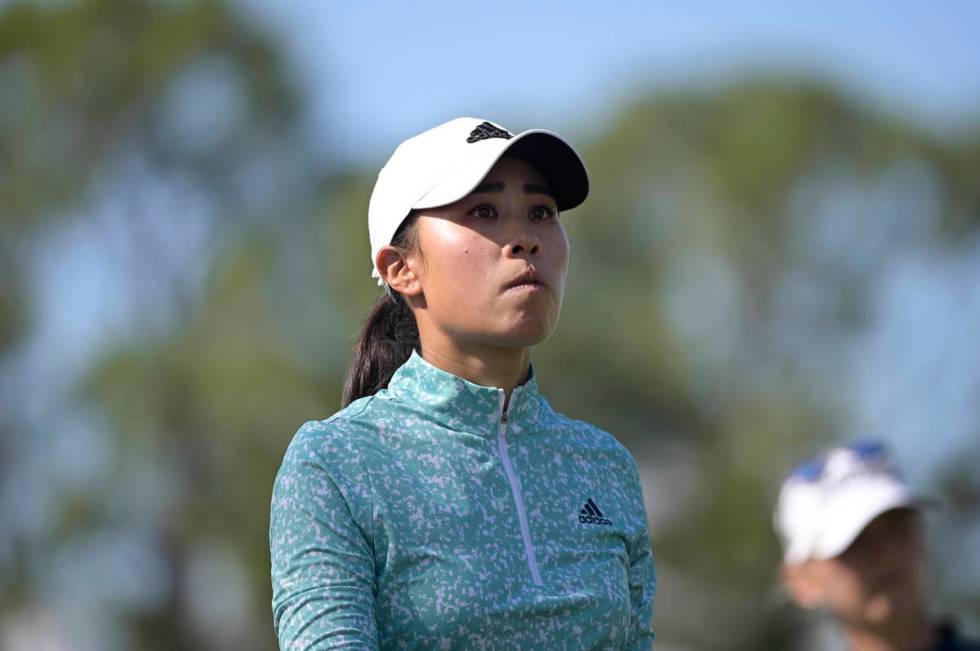 Danielle Kang walks on the fourth fairway during the final round of the Tournament of Champions ...