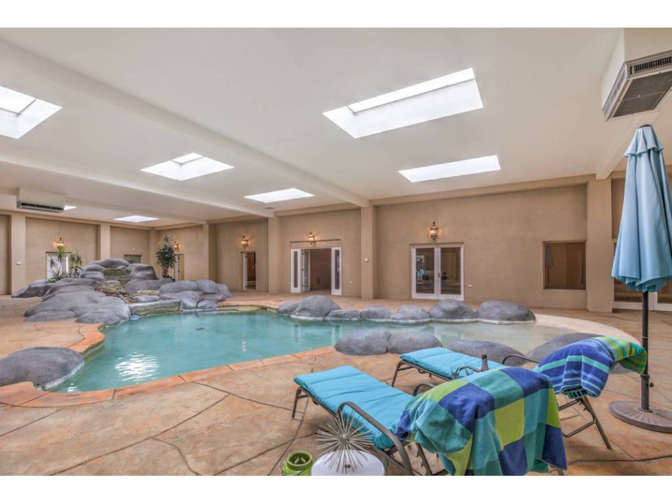 The indoor pool area at 2525 Driftwood Drive. (Brian Mannasmith/Neon Sun Photography)