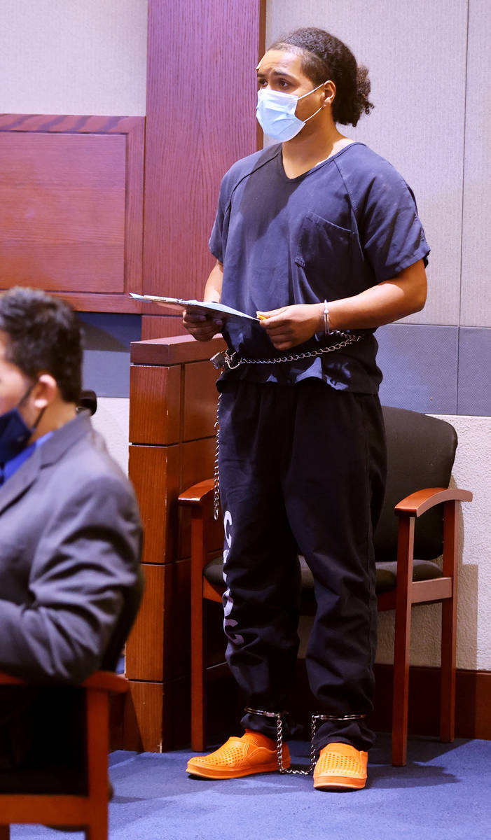 Malik Frost appears in court at the Regional Justice Center in Las Vegas on Wednesday, April 28 ...