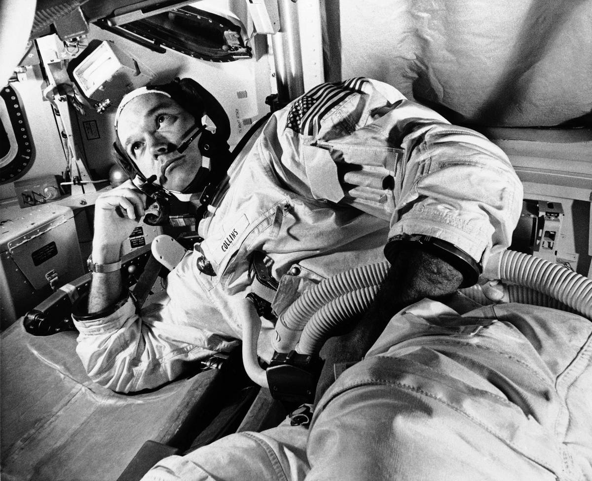 FILE - In this June 19, 1969 file photo, Apollo 11 command module pilot astronaut Michael Colli ...