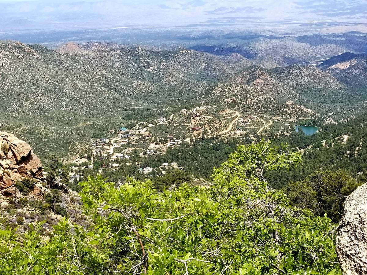 Pine Lake can be seen in this view from the Potato Patch Loop in Hualapai Mountain Park.