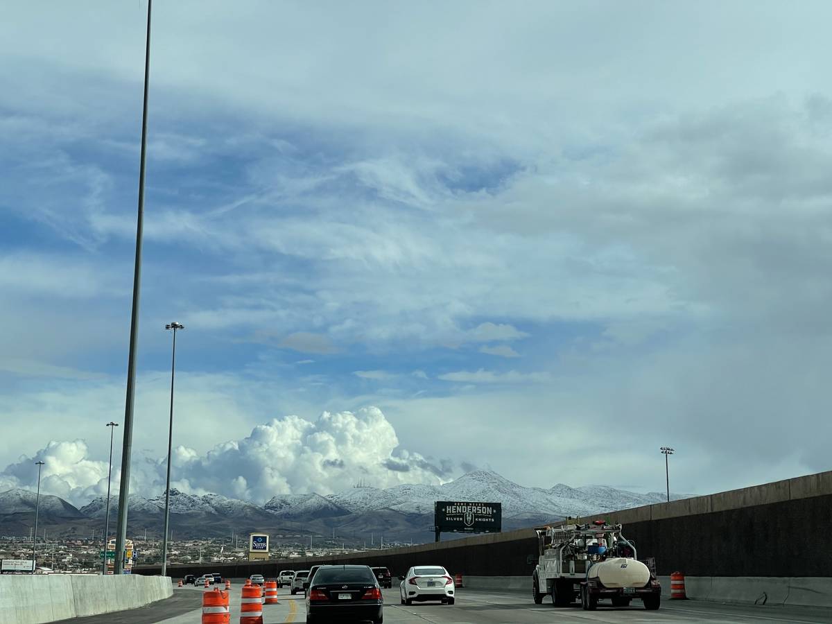 Traffic on the 215 Beltway eastbound near Eastern Avenue on March 12, 2021. (Mick Akers/ Las Ve ...