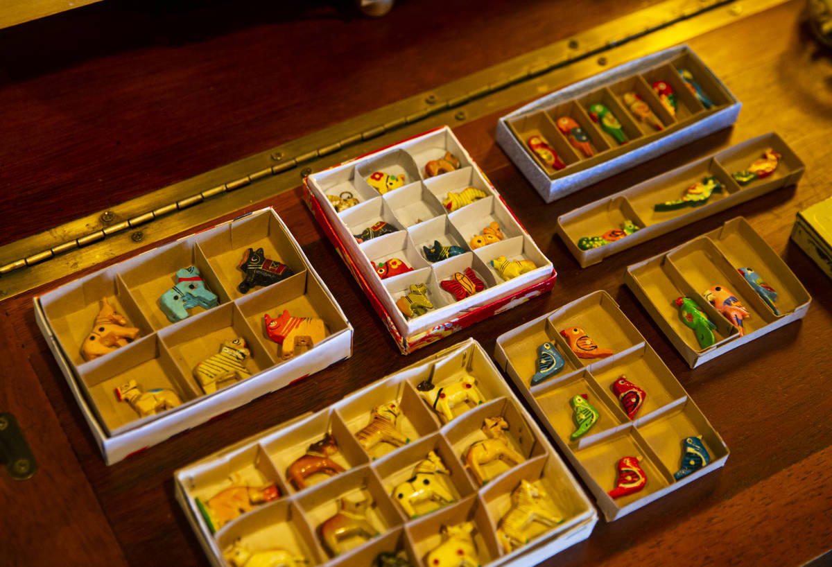 Miniature animal figurines are displayed at the Office of Collecting & Design, a museum and ...