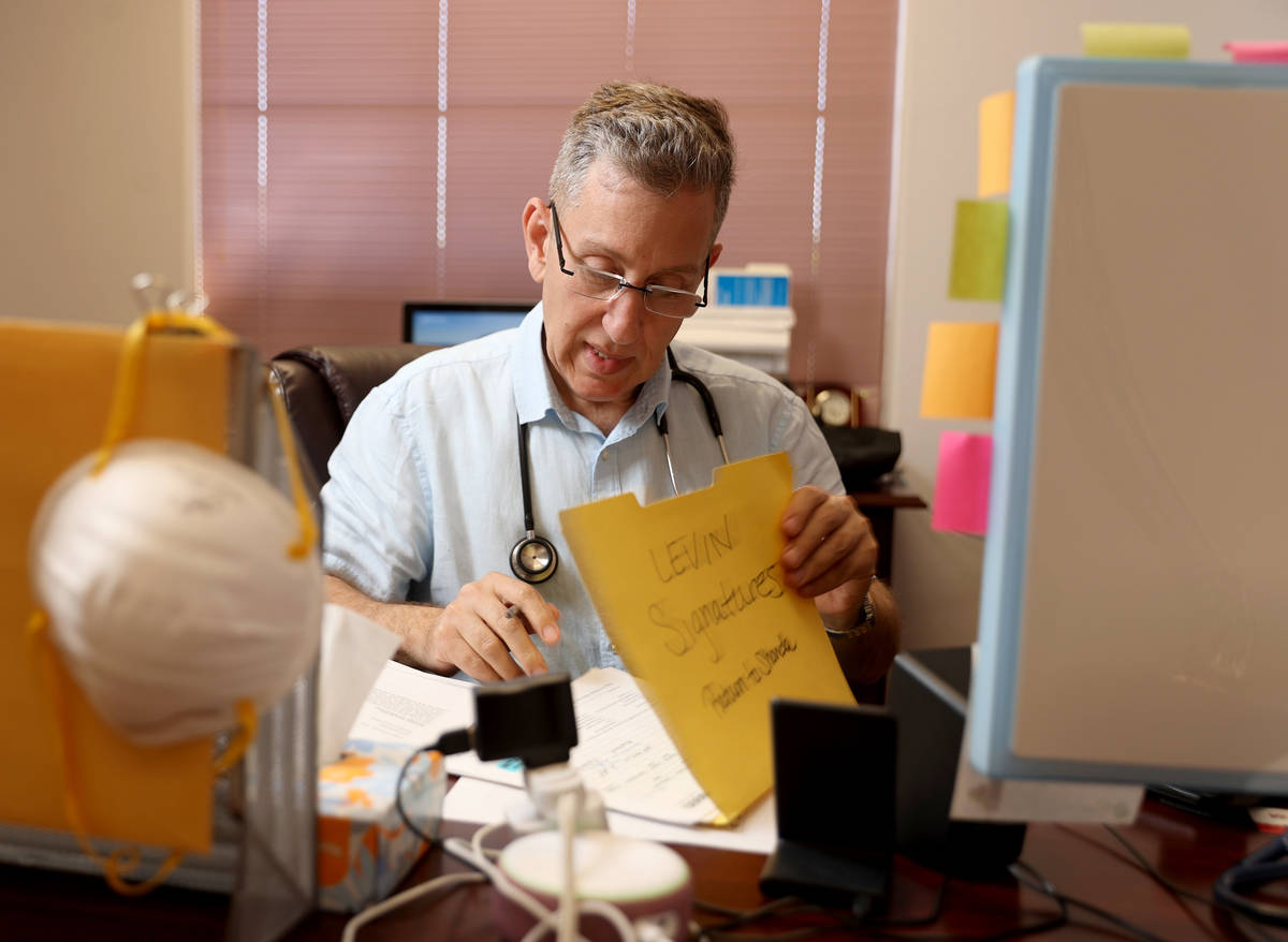 Henderson pediatrician Dr. Michael Levin at his office Monday, May 3, 2021. Levin is a principa ...