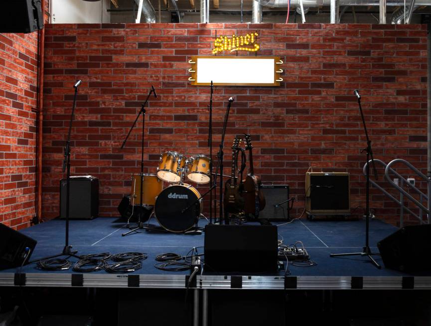 The stage at Soulbelly BBQ, Arts District BBQ spot, on Tuesday, May 4, 2021, in Las Vegas. (Biz ...