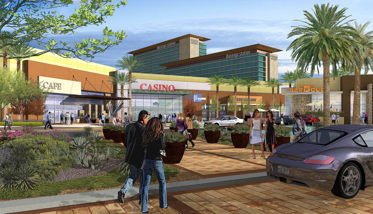 An early rendering courtesy of Station Casinos shows the proposed Durango Station hotel-casino ...
