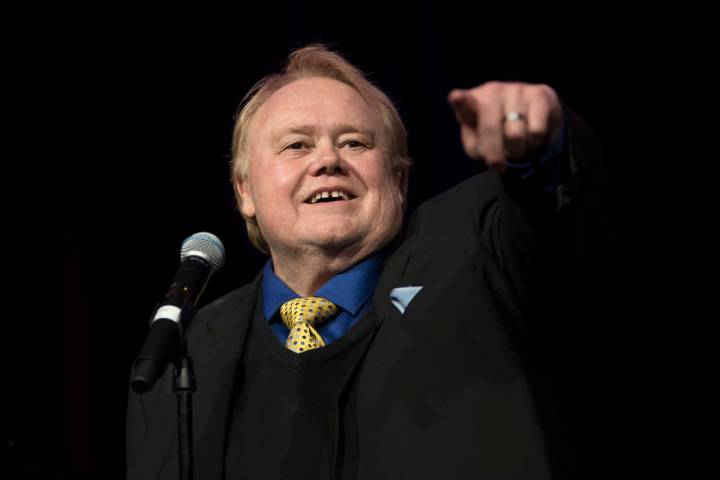 Comedian Louie Anderson reminisces during a memorial for comedian Marty Allen on what would hav ...