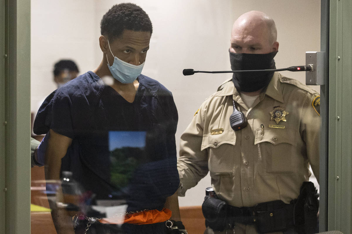 Terrell Rhodes, charged in the death of a 2-year-old boy, Amari Nicholson, appears in court at ...