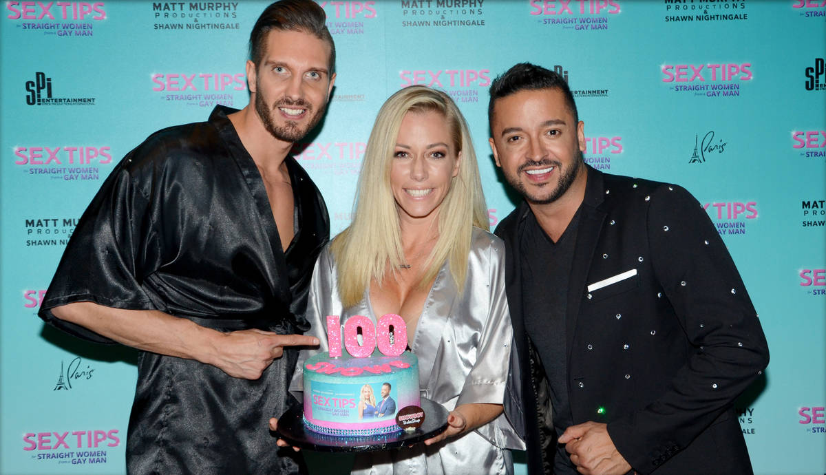 Kendra Wilkinson and her co-star Jai Rodriguez celebrate the 100th performance of their unique ...