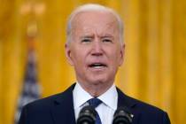 President Joe Biden speaks about the economy, in the East Room of the White House, Monday, May ...