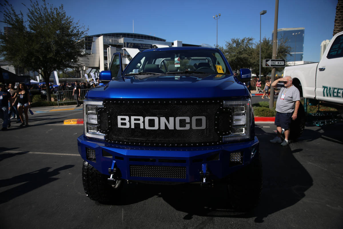 A truck on display at the Las Vegas Convention Center in Las Vegas, Tuesday, Nov. 5, 2019. (Eri ...