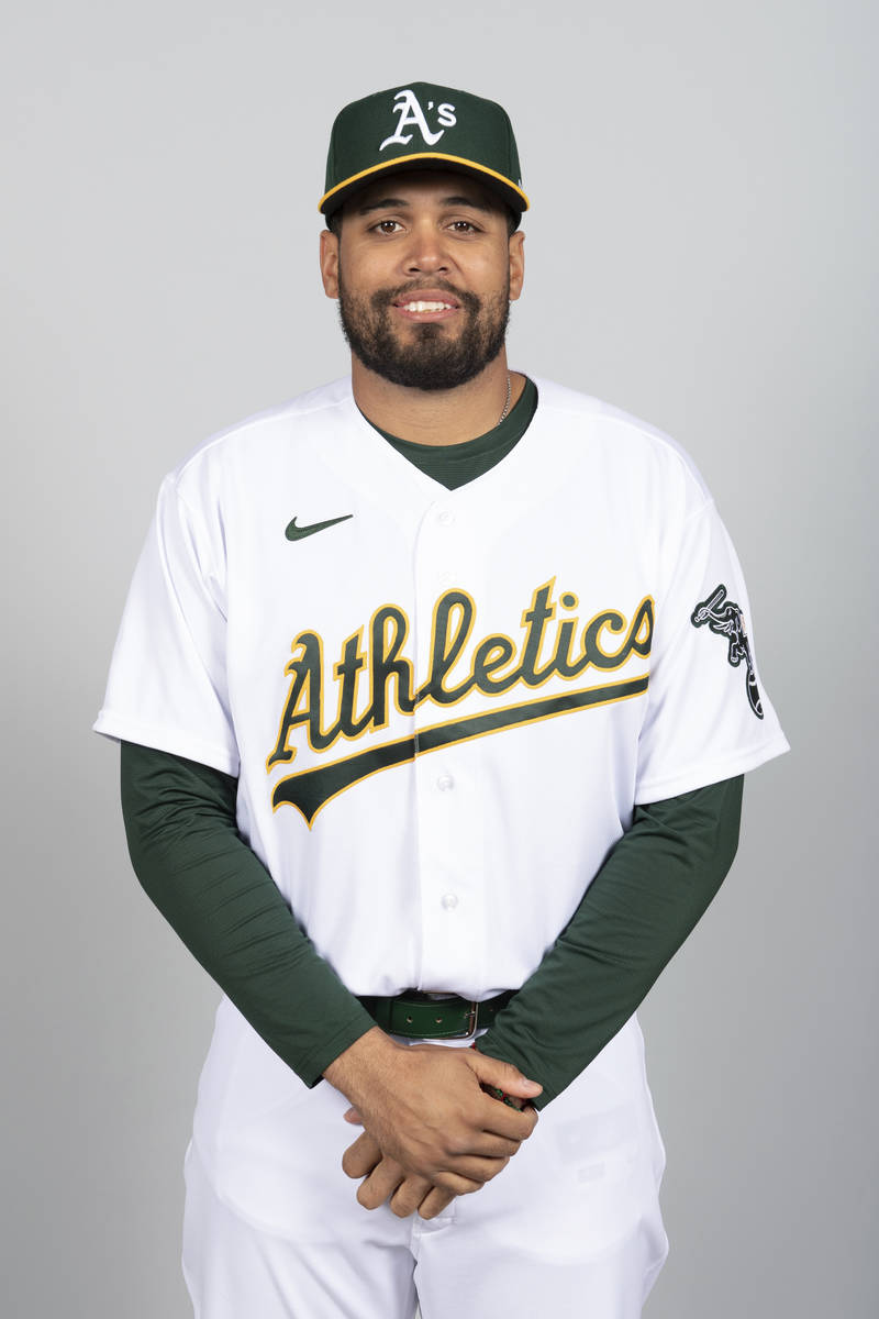 This is a 2021 photo of Francisco Pena of the Oakland Athletics baseball team. This image refle ...