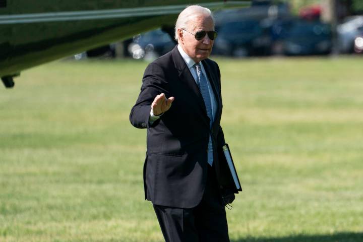 President Joe Biden arrives at the White House after spending the weekend at his Delaware home, ...