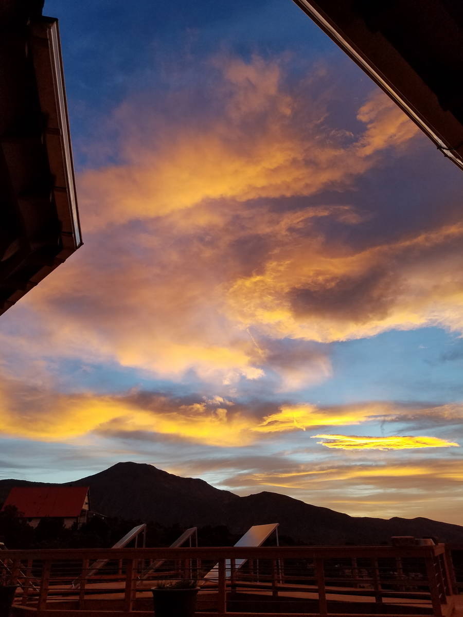 Sunset, as viewed by looking west from the porch of 146 Blanda Circle at Cold Creek. (Ben Zimme ...