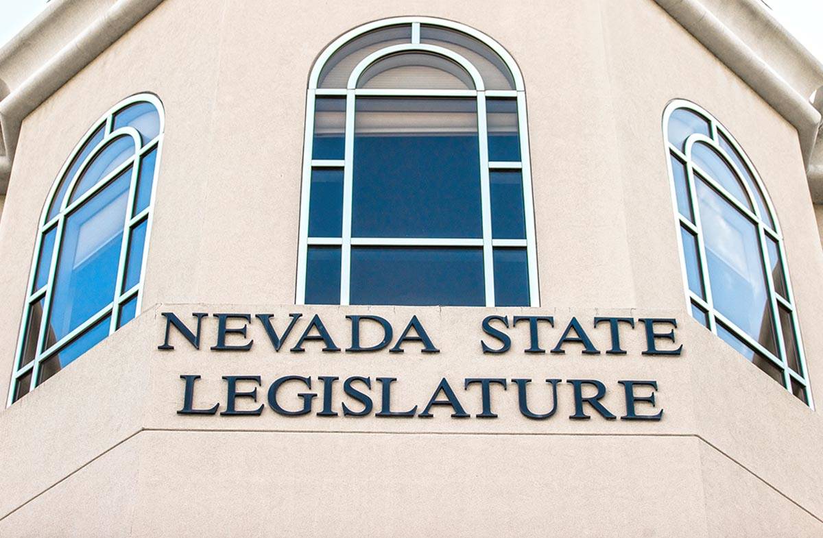 The Nevada State Legislature Building at the state Capitol complex on Sunday, Jan. 17, 2021, in ...