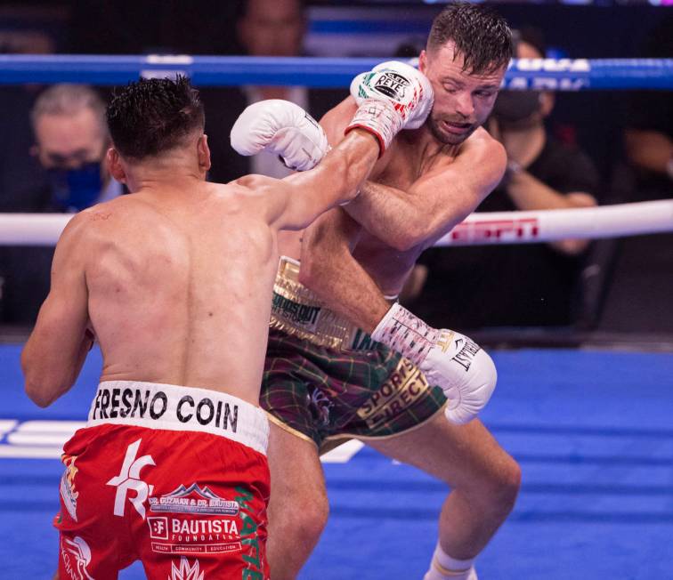 Josh Taylor, right, gets hit by JosŽ Ram’rez during the 5th round of their junior ...