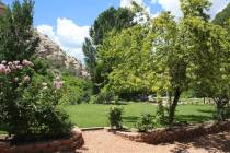 Mature perennial gardens and lush vegetation are made possible by the nine natural springs in t ...