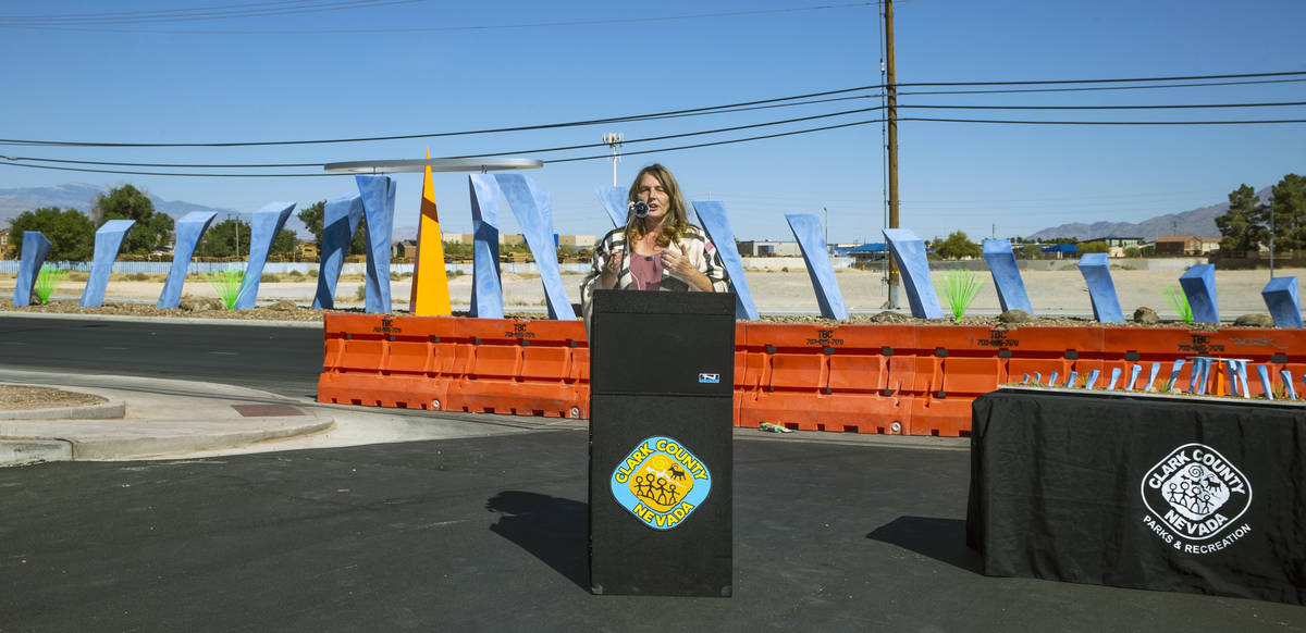 Clark County Commission Chairman Marilyn Kirkpatrick speaks during the dedication for ÒAbs ...