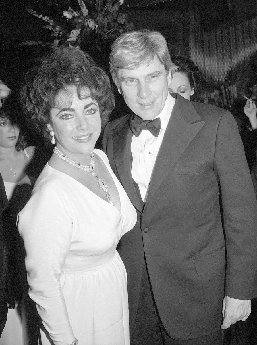 In this May 7, 1981 file photo actress Elizabeth Taylor and her husband Sen. John Warner, R-Va. ...