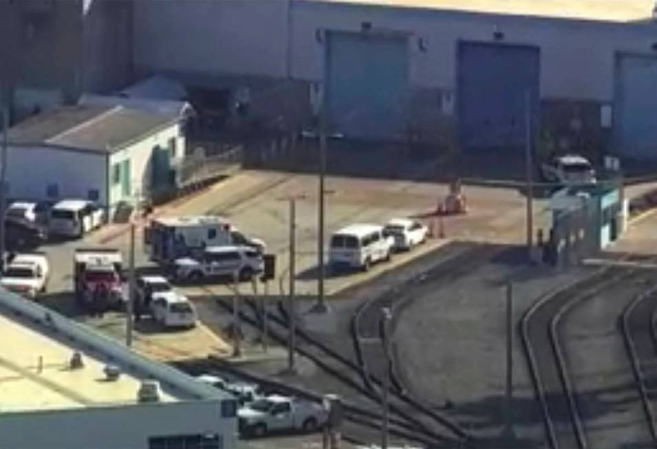 This photo provided by KGO-TV/ABC7, emergency personnel respond to the scene of a shooting on W ...