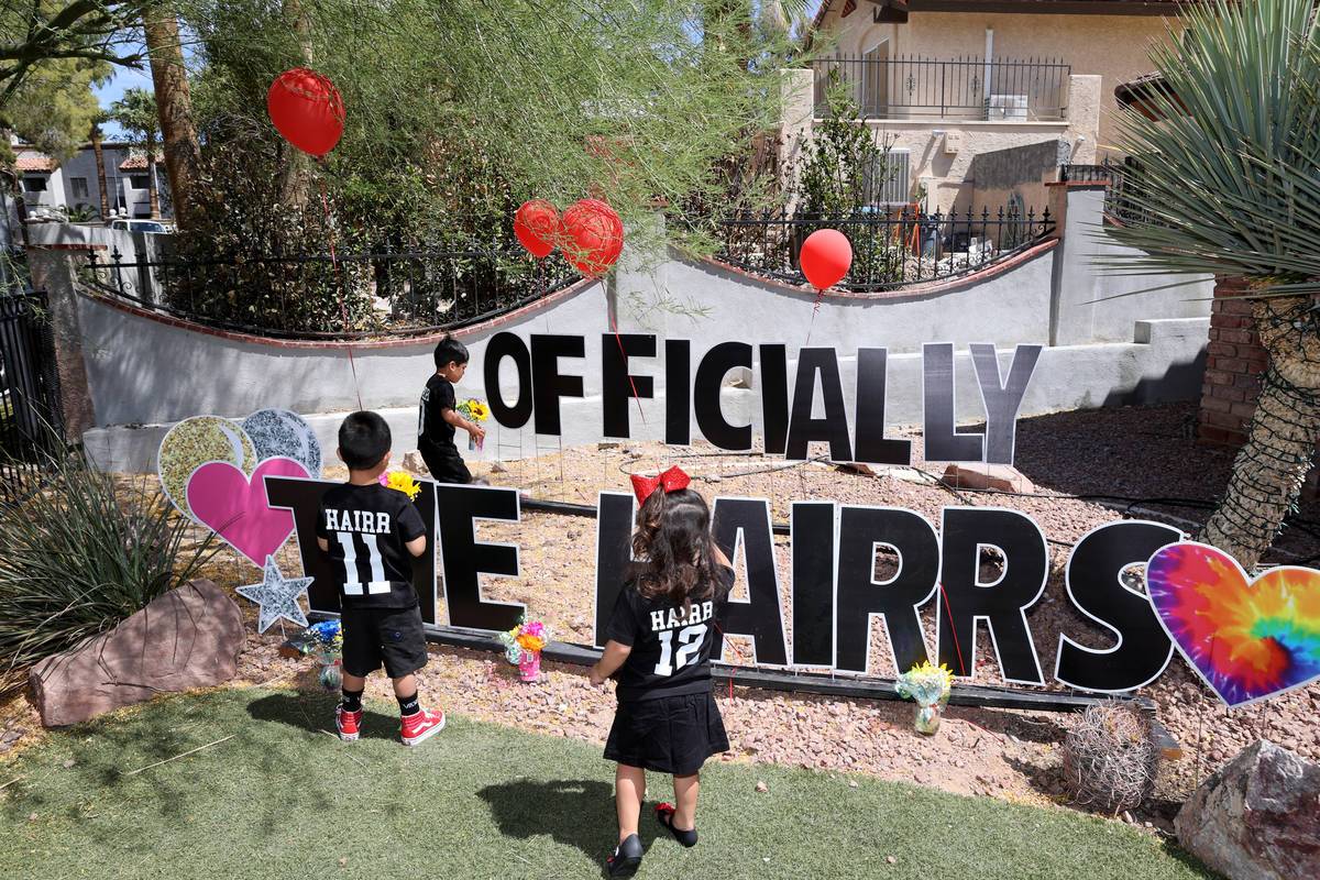 Newly adopted members of the Hairr family, including from left, Jacob Heath Hairr, 3, Benjamin ...