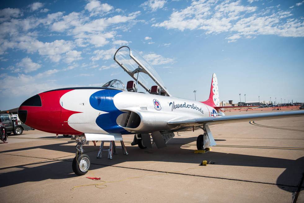 An F-84F Thunderstreak, although it was only flown by the Thunderbirds during 1955-56, was the ...