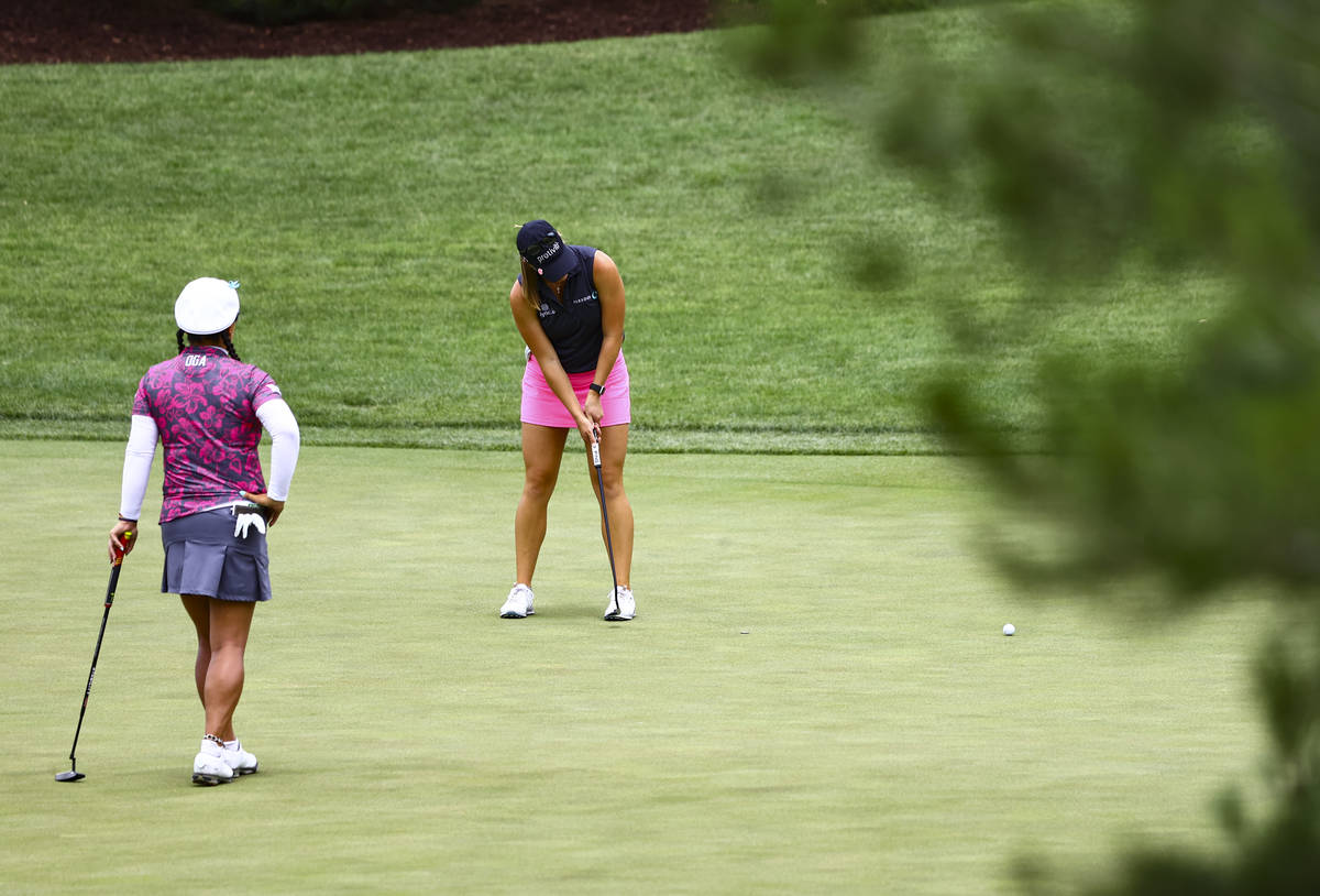 Jennifer Kupcho putts on the 12th hole during the first round of the Bank of Hope LPGA Match Pl ...