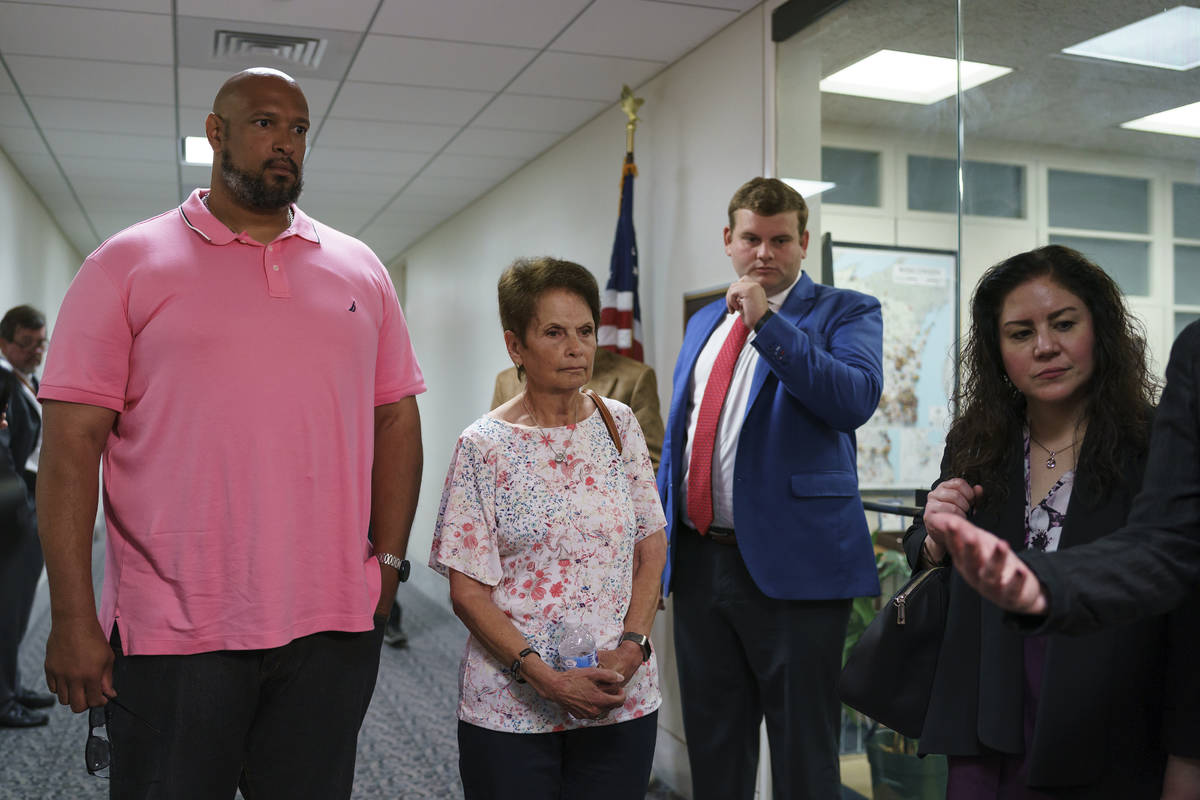 Gladys Sicknick, center, mother of Brian Sicknick, the Capitol Police officer who died from inj ...