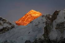 Mount Everest is seen from the way to Kalapatthar in Nepal in November 2015. (AP Photo/Tashi Sh ...