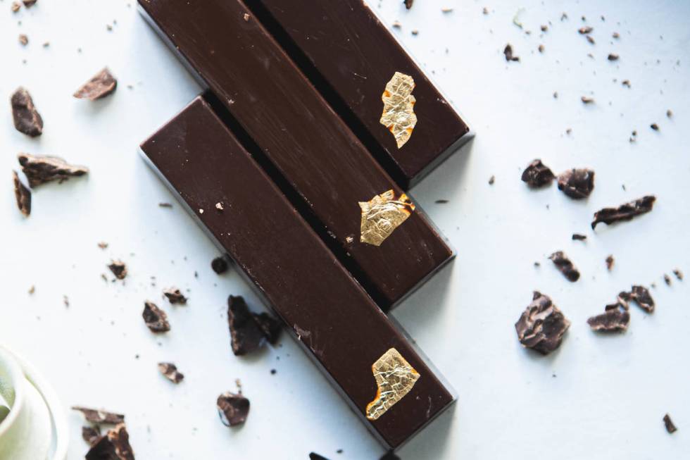 Mallari’s chocolate bars contain his most uncommon combinations, such as dark chocolate with ...