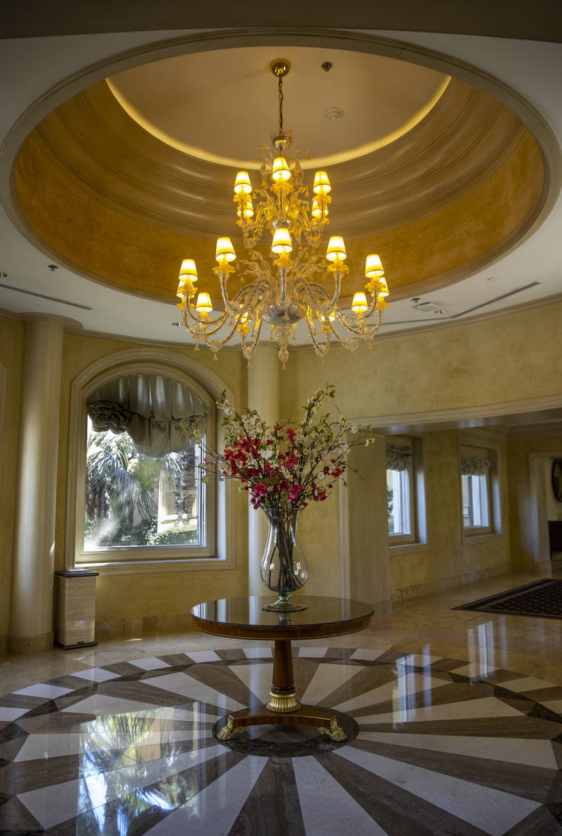 A decorative hallway about the Palazzo Suites during a tour of the Rio on Monday, May 3, 2021 i ...