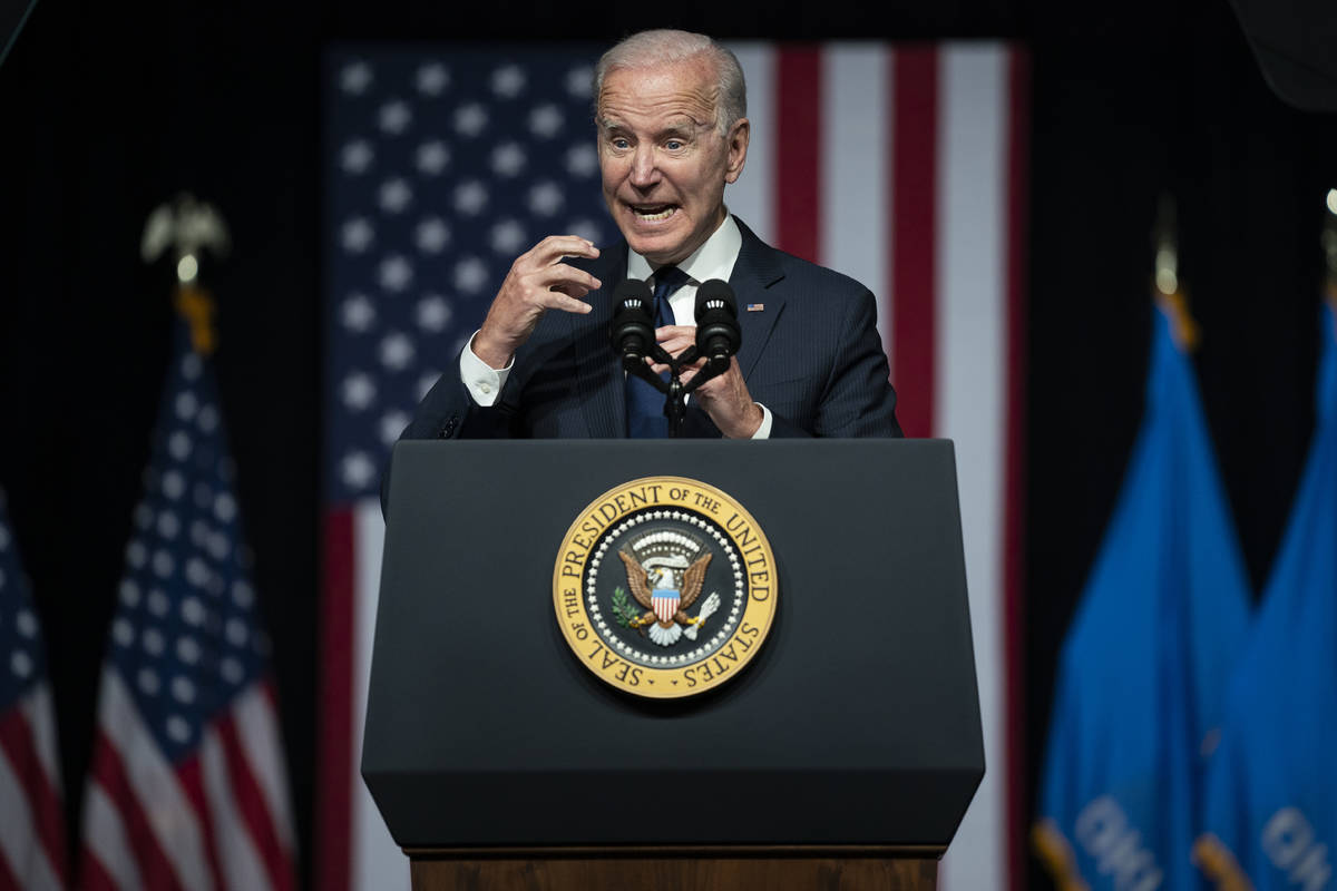 President Joe Biden speaks as he commemorates the 100th anniversary of the Tulsa race massacre, ...
