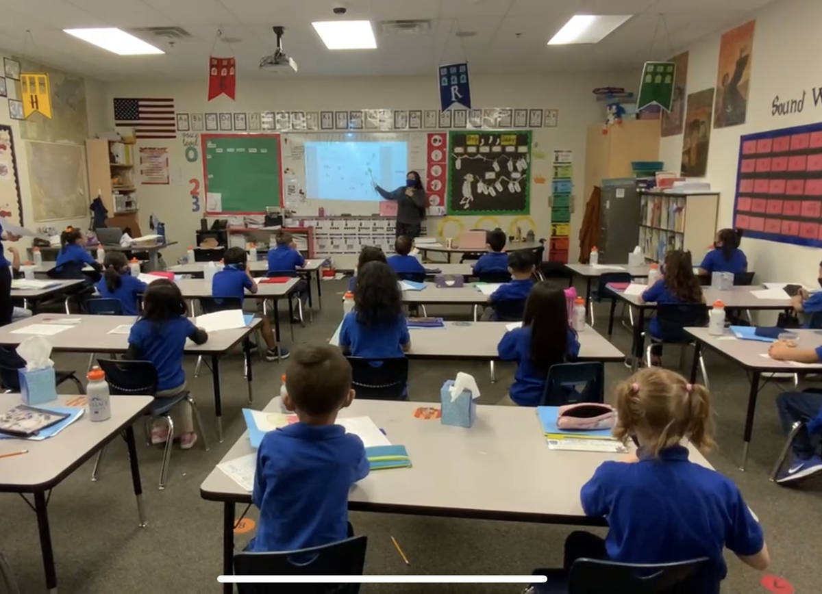 Students attend class at Wallace Stegner Academy's Salt Lake City campus. The public charter sc ...