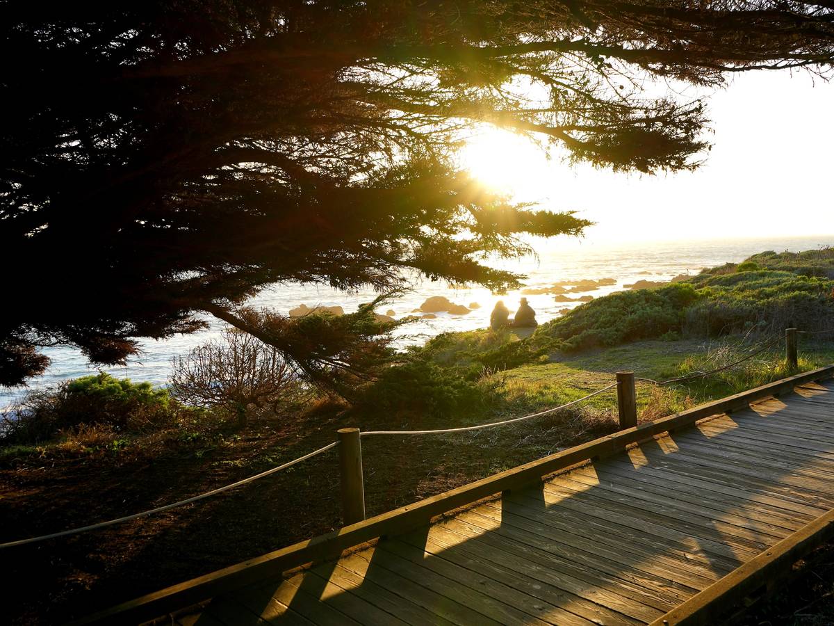 Cambria’s boardwalk offers stunning views of the Pacific Coast and has several access points ...