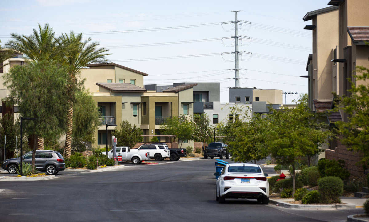 Town homes and condominiums at Affinity by Taylor Morrison in Summerlin just west of the 215 Be ...
