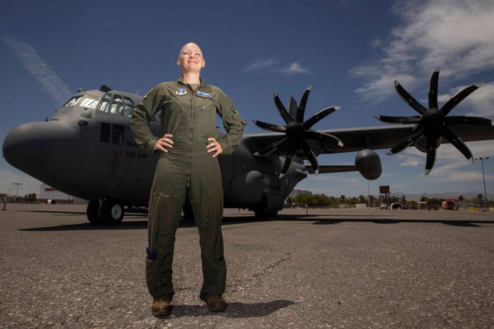 Maj. Sarah Spy, C-130 Hercules pilot for the 152nd Operations Group at the Nevada Air National ...